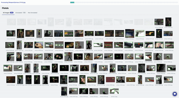 Roboflow screenshot: processing images for upload.