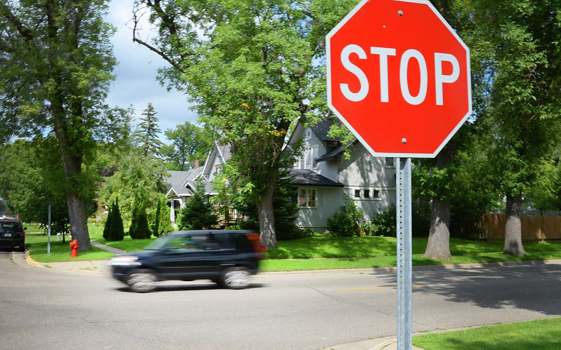 Stop sign at an intersection