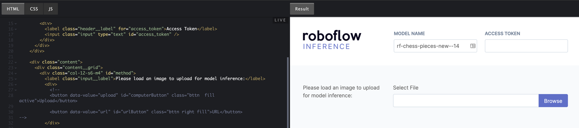 Customizing the Roboflow Infer Example Web App