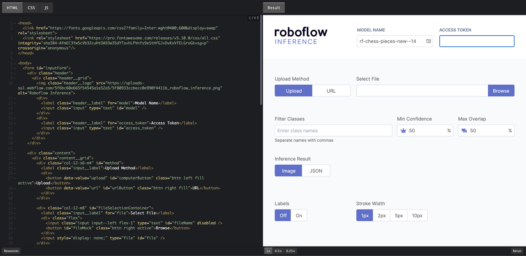 Roboflow inference web application