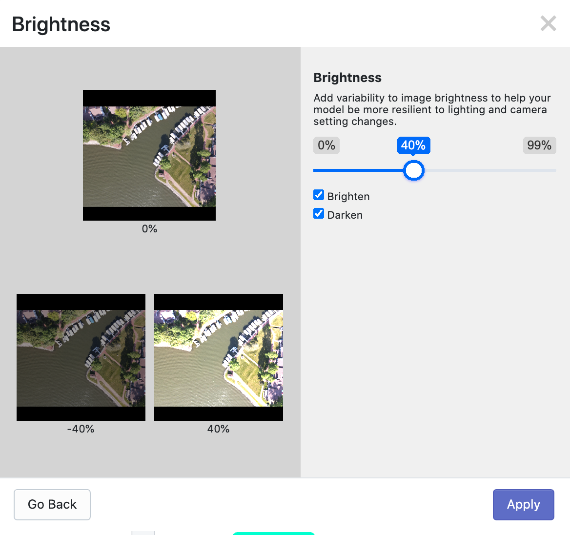 Brightness image augmentation alters the image lightness.