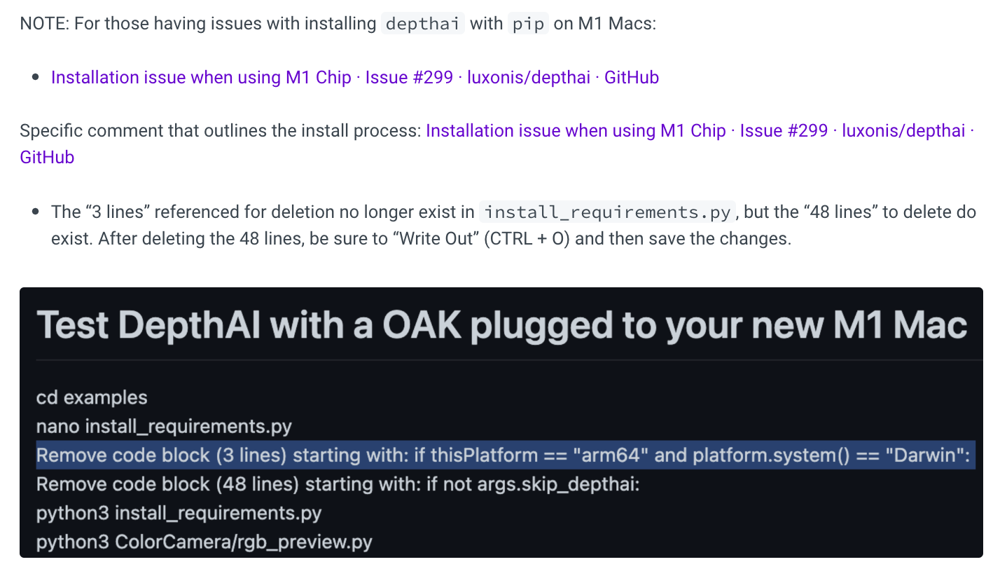 Roboflow Documentation: Mac M1 DepthAI Installation