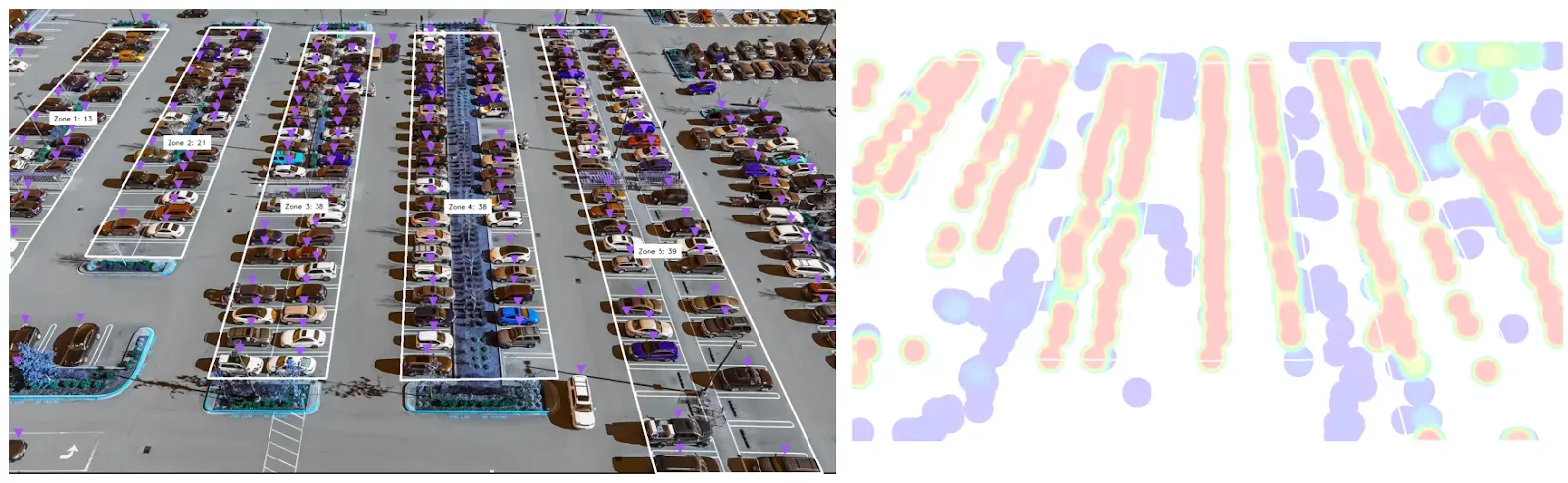 An annotated image and heatmap