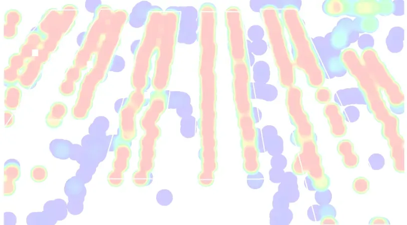 A heatmap of the areas with the most utilization and occupancy