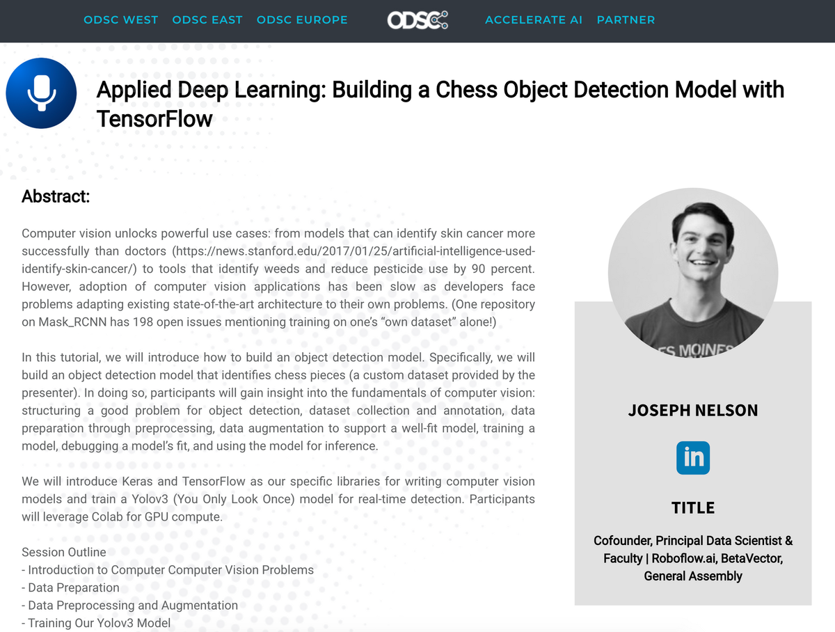 Roboflow Presents at Open Data Science Conference (ODSC) East 2020